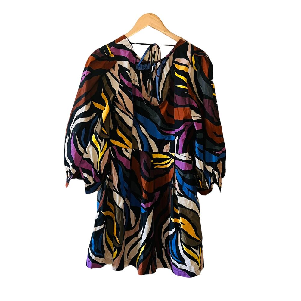 Who What Wear Puff Sleeve Dress Size L Large Multicolored - Picture 3 of 11